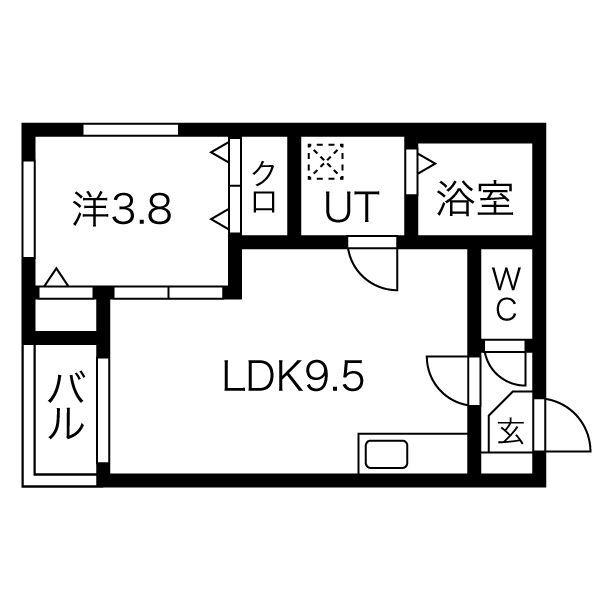 FERIO平安通(1LDK/2階)の間取り写真