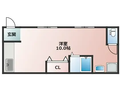 南六荘(ワンルーム/1階)の間取り写真