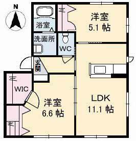 ダイヤメゾンB棟(2LDK/1階)の間取り写真