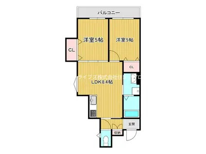 クリエオーレ大池町Ⅱ(2LDK/1階)の間取り写真