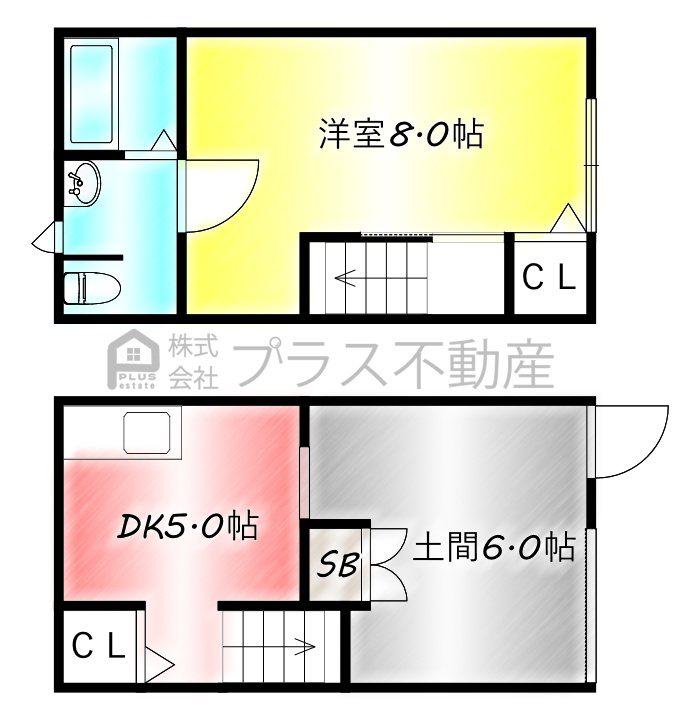 CROSS A棟(1LDK/1階)の間取り写真