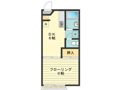 サニーハイツ117(1DK/2階)の間取り写真