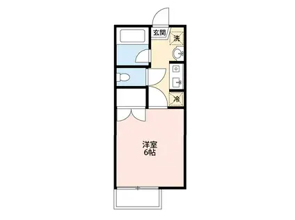 松ノ木第2ハイデンス(1K/2階)の間取り写真