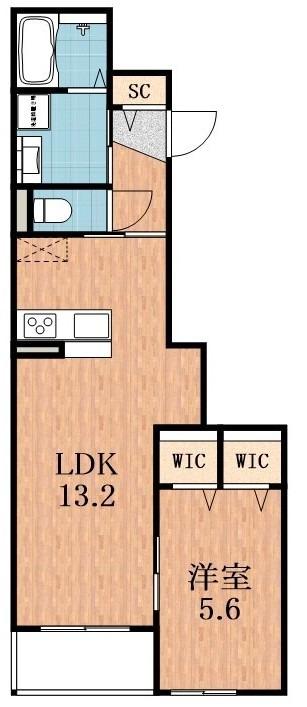 ヘーベルスパーク(1LDK/1階)の間取り写真