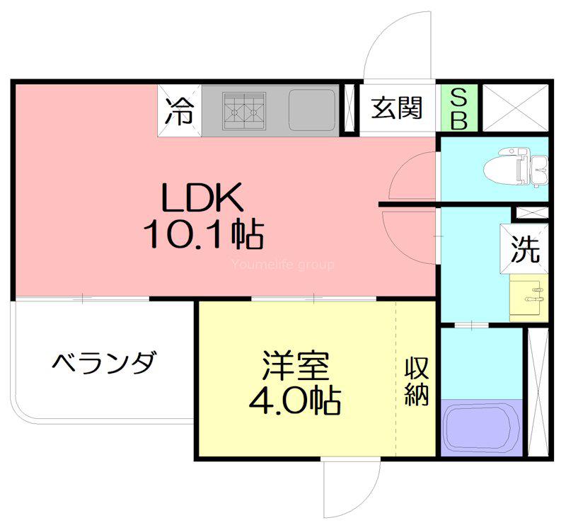 伊勢原市伊勢原3丁目マンション(1LDK/2階)の間取り写真