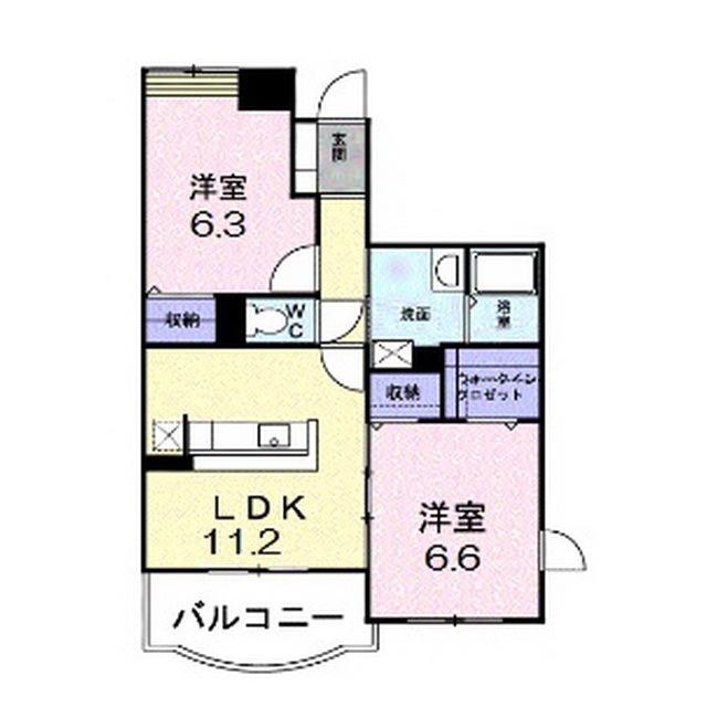 ブローテ(2LDK/2階)の間取り写真