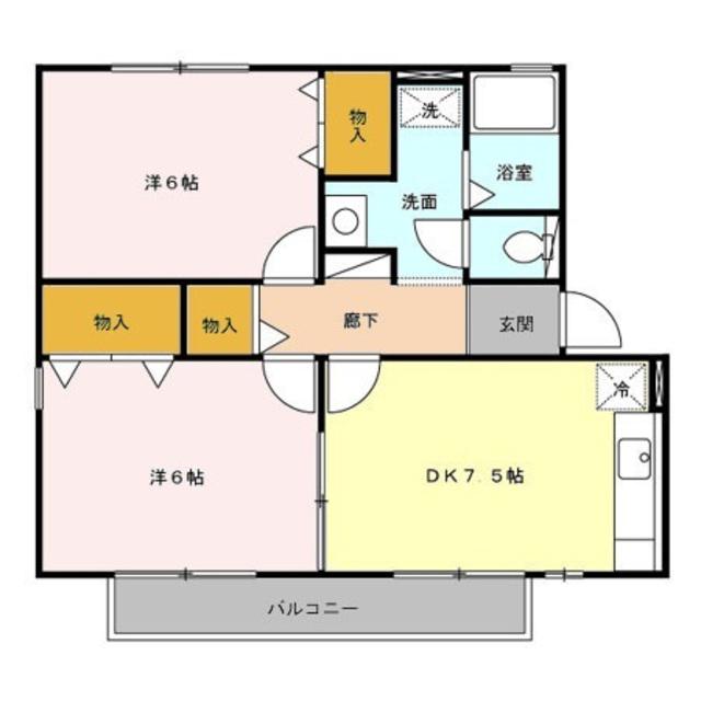 コンフォート豊田(2DK/2階)の間取り写真
