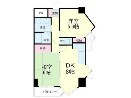 ツインコート寺島(2DK/2階)の間取り写真