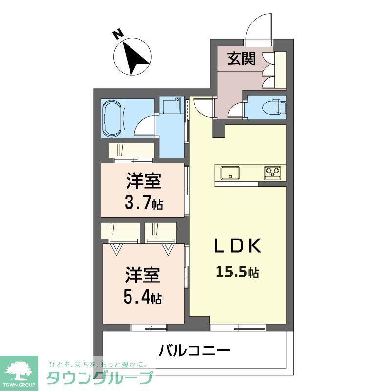 ルル・アルエット(2LDK/2階)の間取り写真