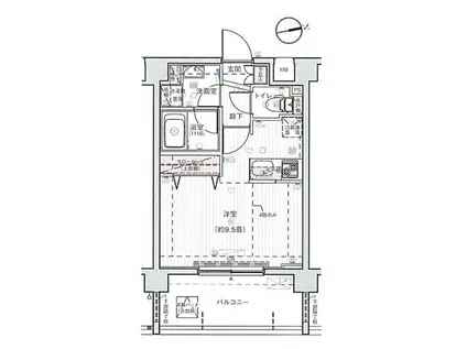 プレールドゥーク新宿御苑II(1K/3階)の間取り写真