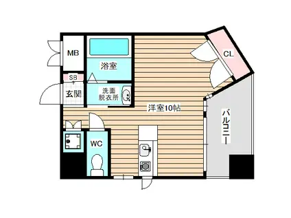 カレントハウス(ワンルーム/4階)の間取り写真