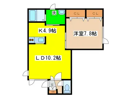 レガーロ(1LDK/2階)の間取り写真
