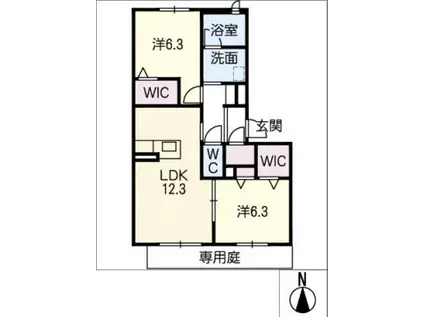 コーラル(2LDK/1階)の間取り写真