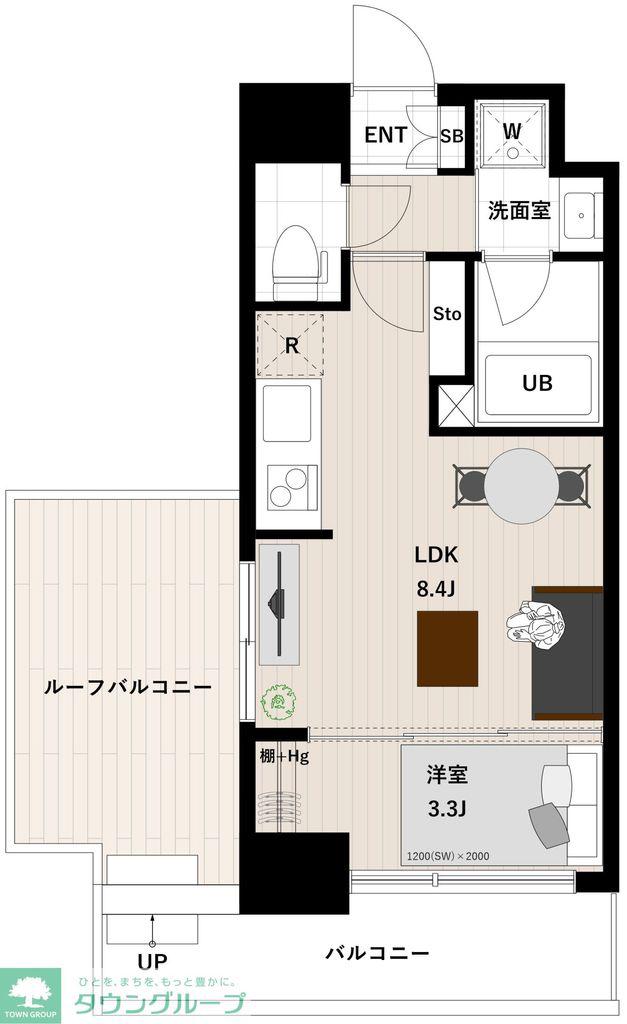 アーバンパーク清澄白河(1LDK/9階)の間取り写真
