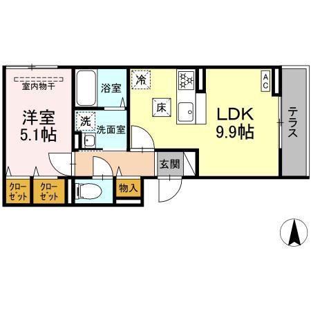 D PAINA 矢向(1LDK/1階)の間取り写真