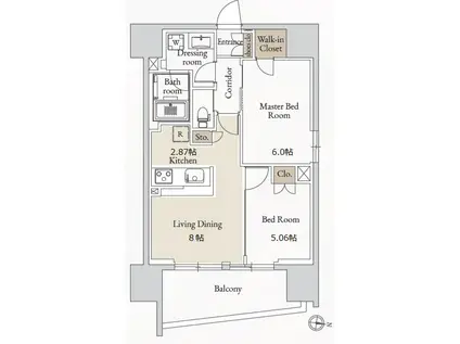 BLESS亀戸 BLESS亀戸(2LDK/14階)の間取り写真