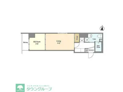 アクシーズタワー大門町(2K/6階)の間取り写真