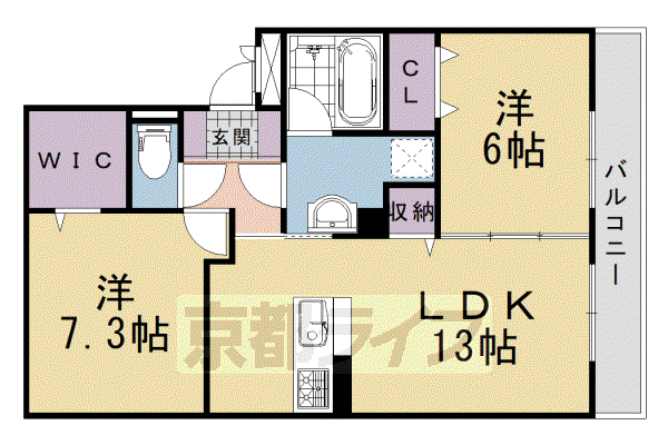 DANRANII(2LDK/1階)の間取り写真