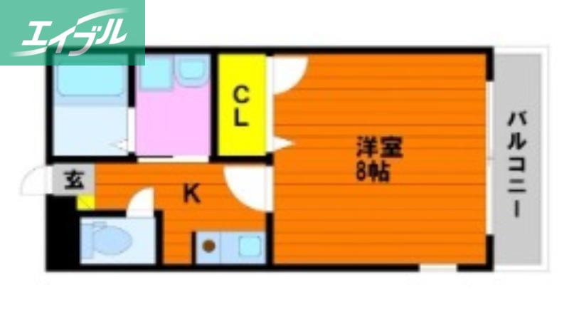 サンハイム津島西(1K/2階)の間取り写真