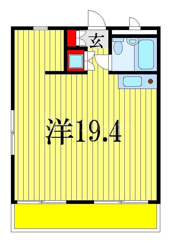 ライオンズマンション下総中山第2(ワンルーム/3階)の間取り写真