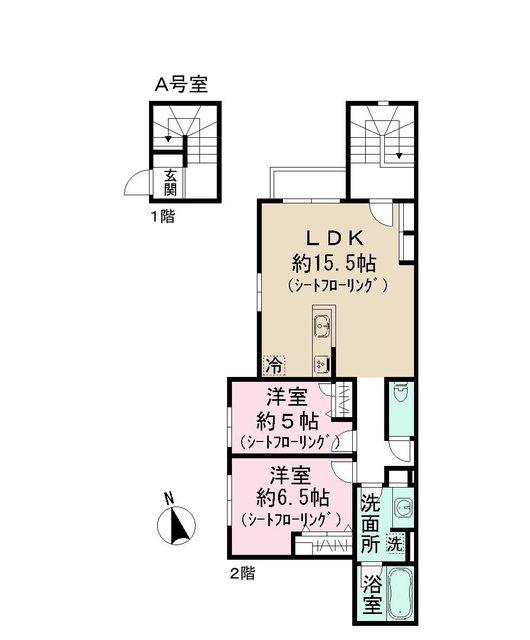 リバーサイドO.M(2LDK/2階)の間取り写真
