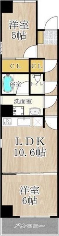 アプリコ(2LDK/6階)の間取り写真