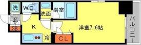 アーデン堺筋本町(1K/9階)の間取り写真