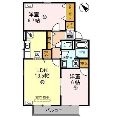 ヴィクトワール(2LDK/1階)の間取り写真