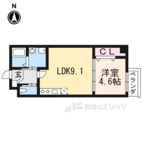 MORE五条2(1LDK/1階)の間取り写真