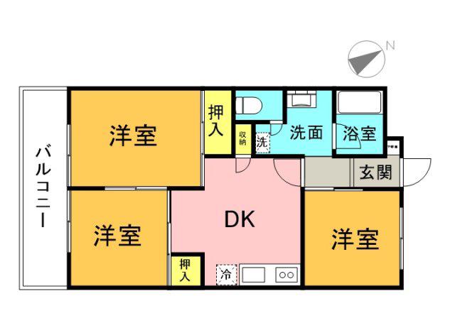 BAUHAUS EKIKITA NO.31(3DK/2階)の間取り写真