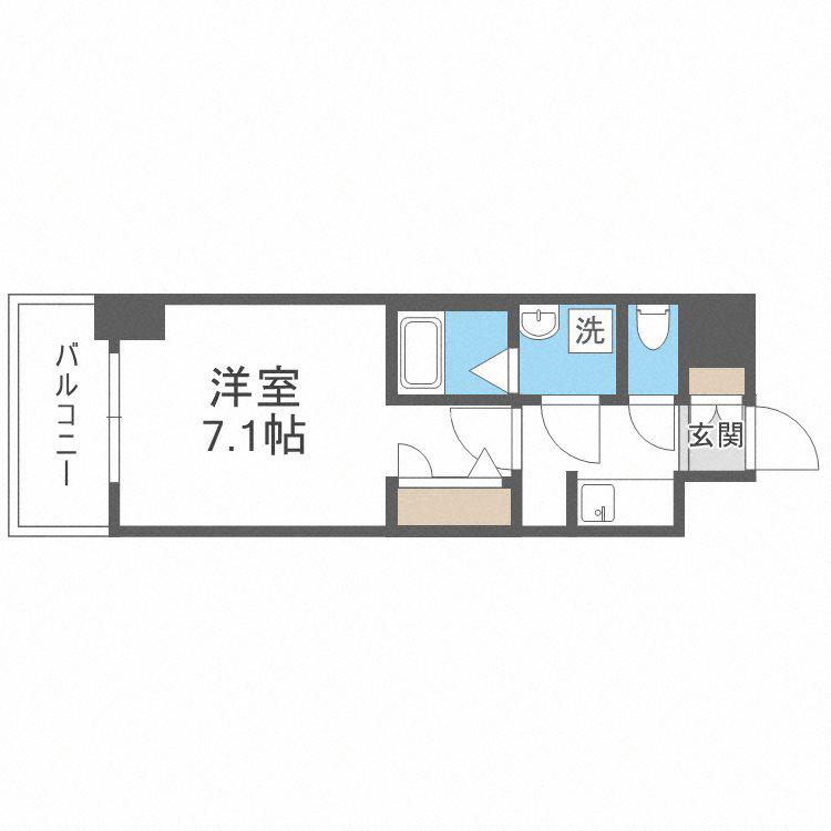 S-RESIDENCE大阪九条ノース(1K/8階)の間取り写真