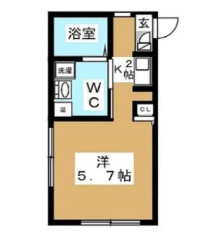 リチェンシア横浜平沼(ワンルーム/1階)の間取り写真