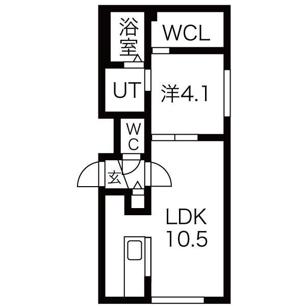 アクティベイトN34(1LDK/4階)の間取り写真