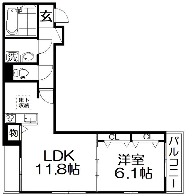 コンフォート 星田(1LDK/1階)の間取り写真