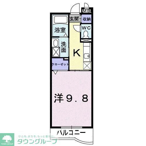 エターナル南与野(1K/1階)の間取り写真