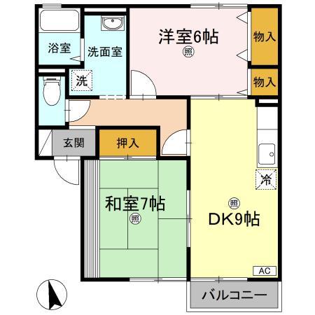 サンガーデン(2LDK/1階)の間取り写真