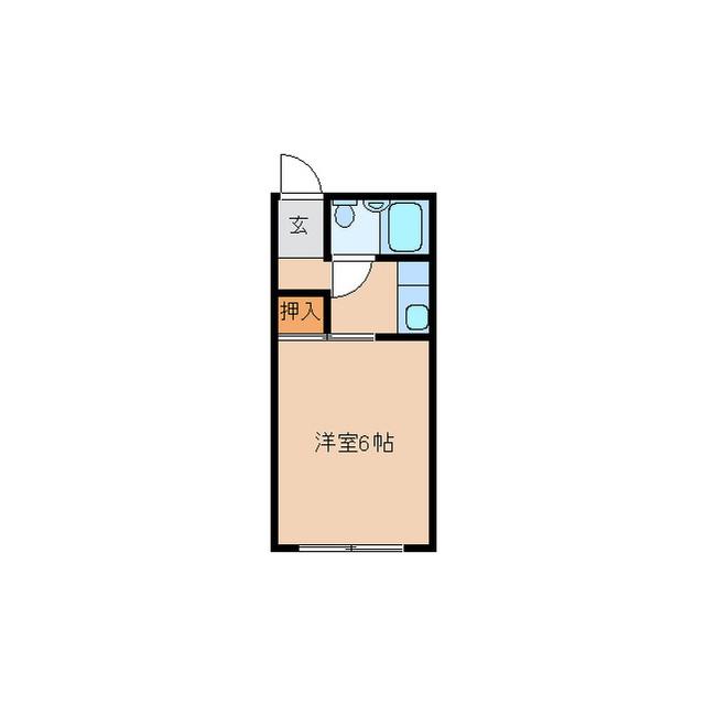 フォーブル幸町B(1K/2階)の間取り写真