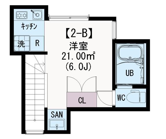 ストラート王子神谷(ワンルーム/2階)の間取り写真