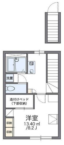 レオパレスリベイン(1K/2階)の間取り写真