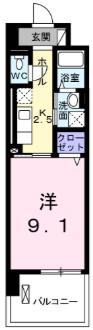ララフラッツ(1K/1階)の間取り写真