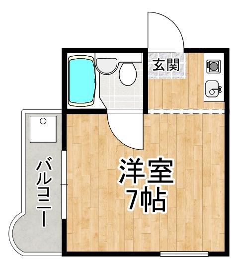 ベルフラワー(ワンルーム/3階)の間取り写真