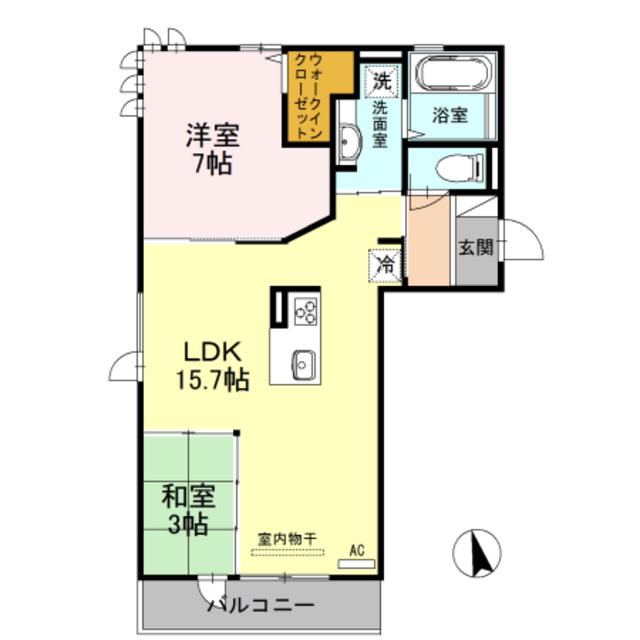 アルコウメキタ(2LDK/2階)の間取り写真