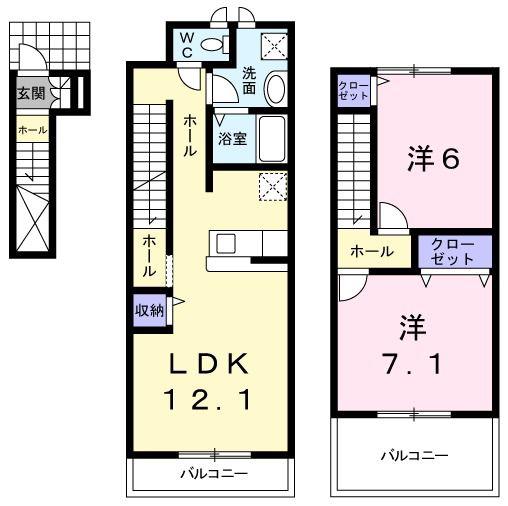 カーサフェリーチェ(2LDK/2階)の間取り写真