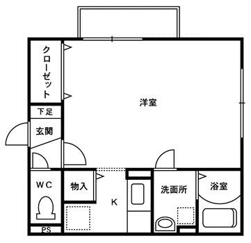 センチュリオン A(ワンルーム/2階)の間取り写真