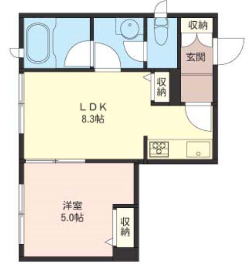 CAMELLIA目黒(1LDK/1階)の間取り写真
