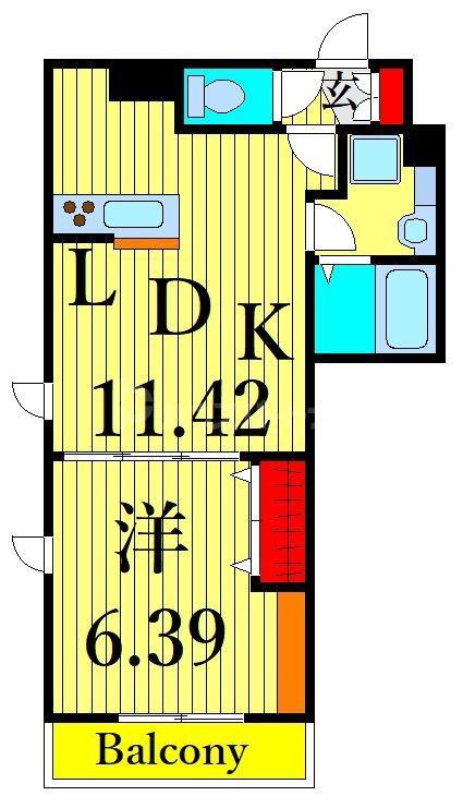 ラリュール柴又(1LDK/2階)の間取り写真