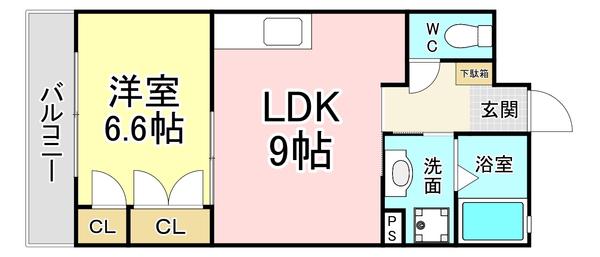 REZIA小倉(1LDK/9階)の間取り写真