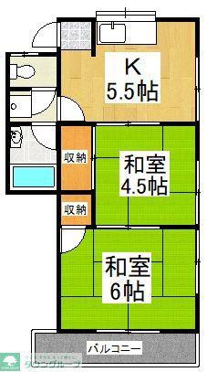 ミキコーポ小手指(2K/2階)の間取り写真