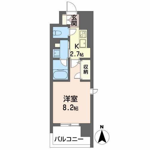 M.KAMIMAEZU(1K/6階)の間取り写真