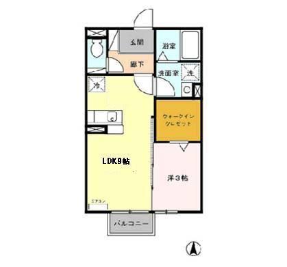 KSハイムII(1LDK/1階)の間取り写真